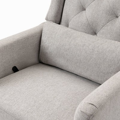 Everly Swivel Reclining Glider in Performance Gray Eco-Weave