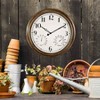 16 Inch Large Outdoor Wall Clock Waterproof Vintage Non - Ticking Clock with Thermometer and Hygrometer Combo Bronze Wall - 2 of 4