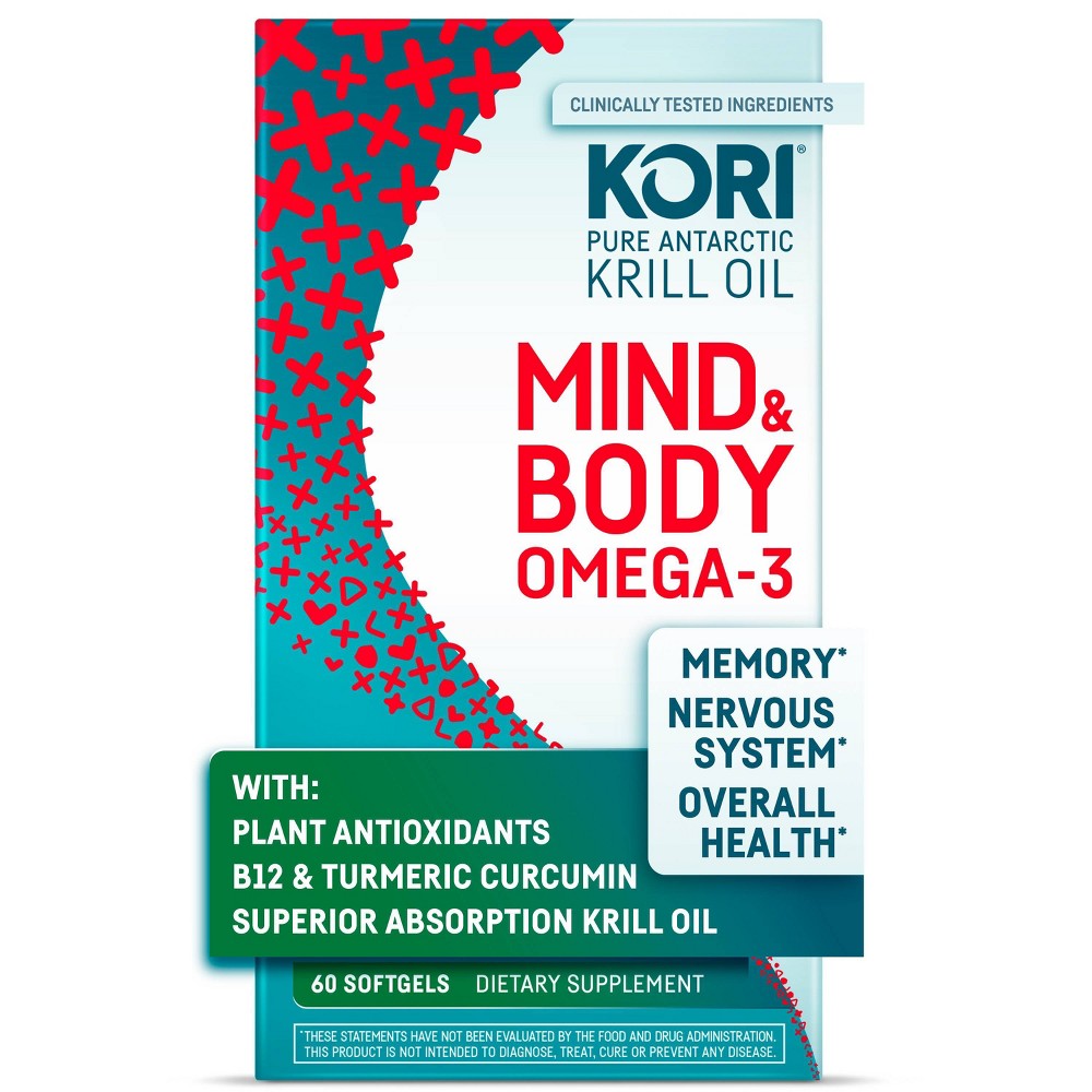 Photos - Vitamins & Minerals Kori Krill Oil Mind & Body Omega 3 with Plant Antioxidants B12 and Turmeri