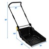 Costway 24'' Folding Poly Snow Shovel Snow Pusher w/Wheels U-Shape Handle - 3 of 4