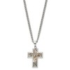 Black Bow Jewelry Men's Stainless Steel Printed Hunting Camo Cross Necklace, 24 inch - 2 of 4