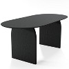 Wooakway 30"H Oval Wood Dining Table Kitchen Table Conference Table with Double Pedestal - 2 of 4