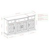 NicBex 59.75" Classic 4-Doors Sideboard,Kitchen Storage Cabinets with Glass Doors and 3 drawers for Kitchen and Dining Room,Black/Teal/White - 3 of 4