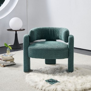 34.65" Wide Modern Barrel Chairs Accent Chairs Comfy Upholstery Accent Chair, Couch Armchair for Living Room Bedroom Waiting Room Office, Green - 1 of 4