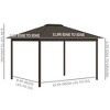 11.9" x 9.8" Hardtop Gazebo with Curtains Netting, Metal Roof Gazebo Canopy with Aluminum Frame and Top Hook - 3 of 4