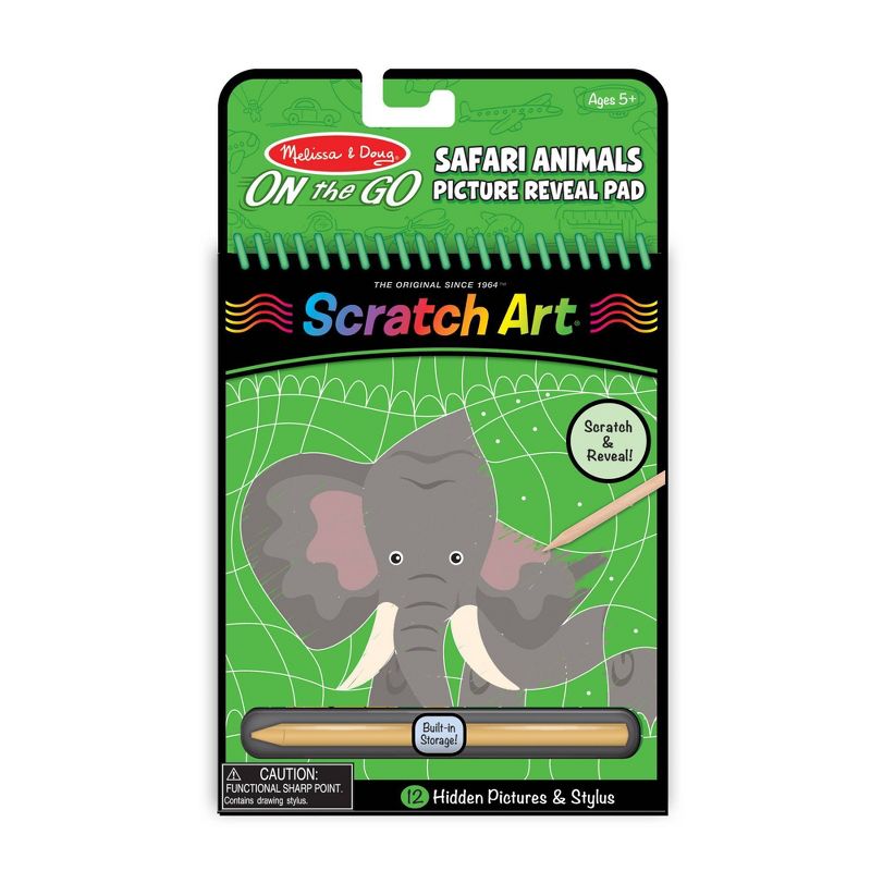 Melissa &#38; Doug On the Go Scratch Art Activity Books Set - Safari Animals, Animal Families, Vehicles, 4 of 11