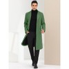 Lars Amadeus Men's Winter Single-Breasted Notched Lapel Long Overcoat - 2 of 4