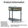 31.5" Half Moon Console Table with Sliding Rattan Doors and Bottom Shelf for Living Room or Hallway-The Pop Home - 4 of 4