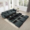 Oversized 112.6" Chenille Modular Sleeper Sectional Sofa Bed with 3 Storage Ottomans and Storage Drawers under Each Seat, 6-Piece Free combination - 2 of 4