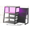 Aheaplus Audio Stereo Rack Cabinet with Record Storage, Turntable Console Stand with LED Lights and Outlets - 4 of 4