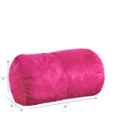 Vynxaria Michael 4-Foot Cylindrical Suede Bean Bag - Stylish Comfort for Any Space