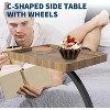 CuisinSmart Side Table with Rolling Wheels, Sofa Couch Arm Table, Tv Tray, Small Bed Stand, C Shaped End Tables for Living Room, Bedroom, Bedside - 4 of 4