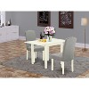 HomeStock 3-Pc Linen White Finish Solid Wood Top Dining Table Set - 2 of 4