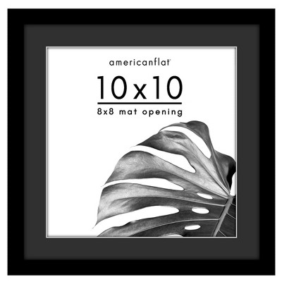 Americanflat Picture Frame with Black Mat and White Trim - Engineered Wood and Shatter-Resistant Glass