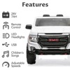 2-Seater Ride On Truck Car, 24V 7AH Licensed GMC Battery Powered Electric Vehicle with Remote Control - 4 of 4