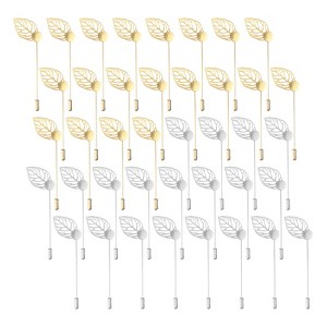 Unique Bargains Leaf Brooch Tray Stick Lapel Pin Alloy DIY Boutonnieres Pins with Leaf - 1 of 4