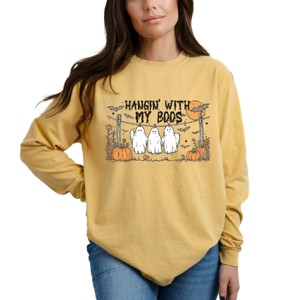 Simply Sage Market Hangin' With My Boos Garment Dyed Long Sleeve - 1 of 4