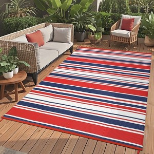 Waterproof Outdoor Rug, Reversible Plastic Straw Mat for Patio, Camping, Beach, Deck, Backyard & Balcony - 1 of 4