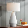 Possini Euro Design Luke 30" Tall Large Geometric Mid Century Modern Coastal End Table Lamp White Finish Single Living Room Bedroom Bedside Nightstand - 2 of 4