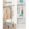 Heavy-Duty Rolling Garment Rack with Extendable Hanging Rod, 440 lb Capacity, Adjustable Height with Shelf and Hooks,Mobile Clothing Organizer - 3 of 4