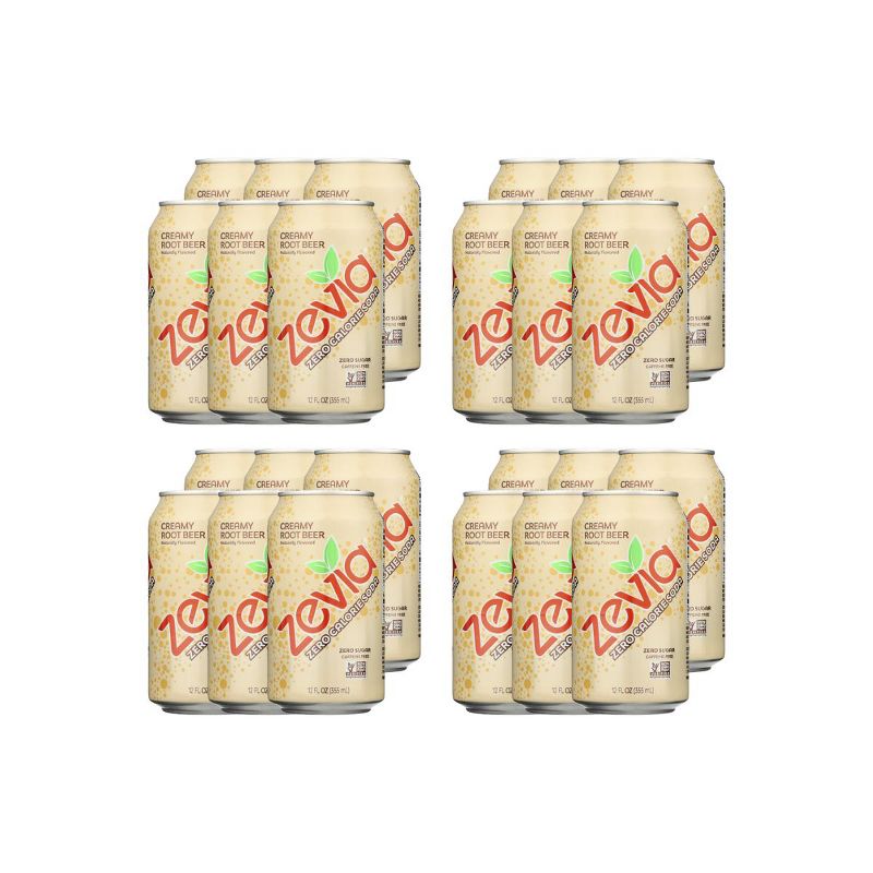 Zevia Creamy Root Beer Zero Calorie Soda - Case of 4/6 pack, 12 oz, 1 of 5