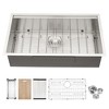 33in Undermount Kitchen Sink - 33*19*9 inch Kitchen Sink Undermount Single Bowl 16 Gauge Stainless Steel Ledge Workstation Kitchen Sinks - 2 of 4