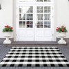 Buffalo Plaid Outdoor Patio Rug 4x6 Feet Cotton Woven Black and White Checkered Washable Carpet for Living Room - 4 of 4