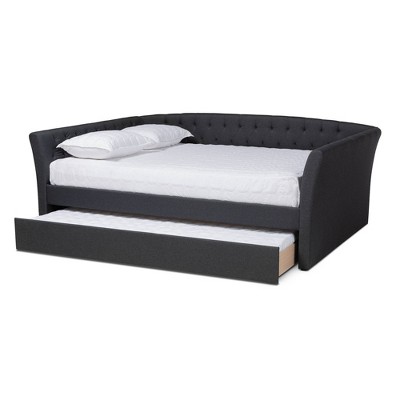 Delora Upholstered Daybed With Trundle - Baxton Studio : Target