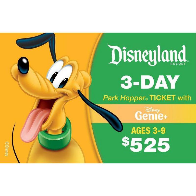 Disneyland 3 Day Park Hopper Ticket with Genie+ $525 (Ages 3-9), 1 of 2