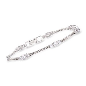 Ross-Simons 2.75 ct. t.w. CZ Station Bracelet in Sterling Silver - 1 of 4