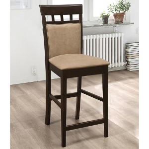 Cappuccino Counter Height Stools with Sturdy Back Support and Cut-Out Design, Ideal for Dining Spaces (Set of 2) - 1 of 4