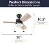 Prominence Home Rawling 30 Inch Indoor LED Ceiling Fan with Pull Chain, Bronze - 2 of 4