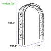 Lirago, 15.3"D * 98.42"H * 74.4"W, Black Metal Garden Arch - Galvanized Iron Trellis, Rose Arch, Outdoor Garden Decor with Gate Design - 4 of 4