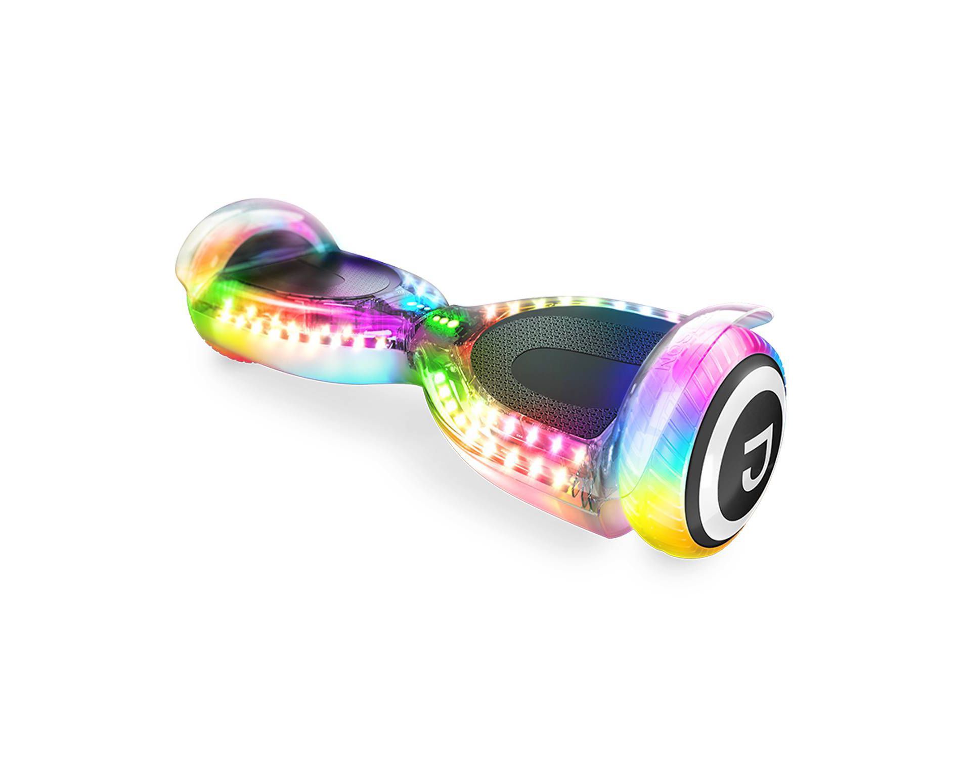 Jetson Pixel Hoverboard - White: Bluetooth, LED Lights, Built-In Speakers, 9 MPH Speed
