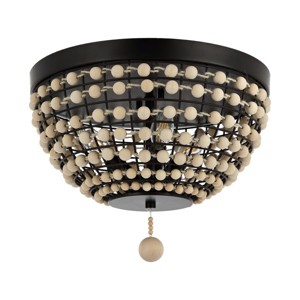 Bolson 3 Light 15" Flush Mount - FLU4099 - Bronze/Natural - Safavieh - 1 of 4