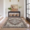 Washable Floral Medallion Soft Non Slip Carpet Indoor Retro Accent Large Floor Carpet Stain Resistant Non Shedding Rugs - 2 of 4