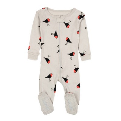 Image of Leveret Footed Cotton Pajama Birds 0-3 Month