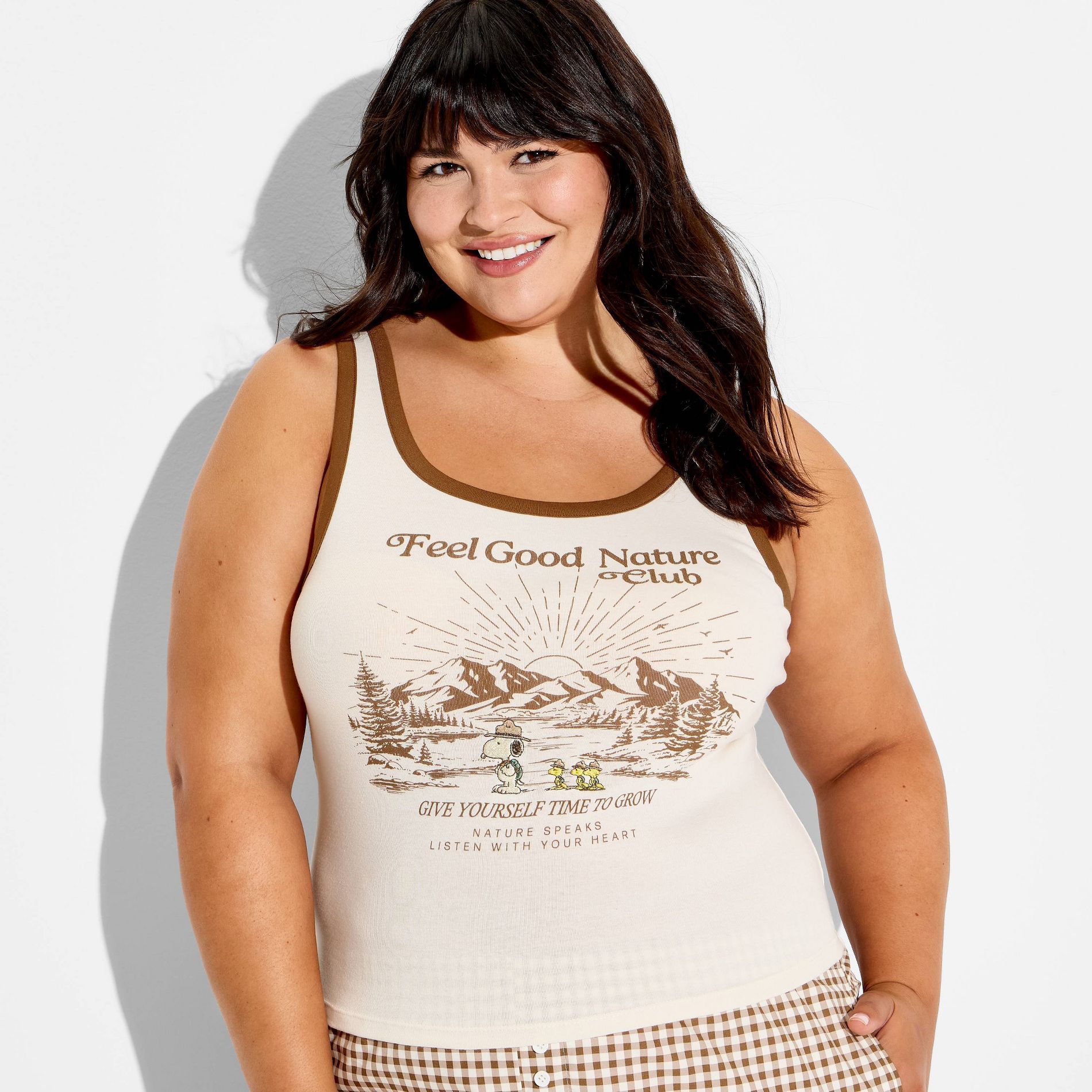 Women's Snoopy Wilderness Graphic Tank Top - Ivory