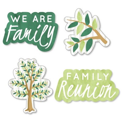 Big Dot of Happiness Family Tree Reunion - Shaped Family Gathering Party Cut-Outs - 24 Count