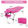 FDW Massage Table Massage Bed 3 Folding Height Adjustable Lightweight Aluminium Spa Table - 2 of 4
