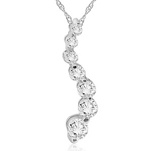 Pompeii3 1/2 Ct Lab Created Diamond Journey Pendant in White or Yellow Gold - 1 of 4