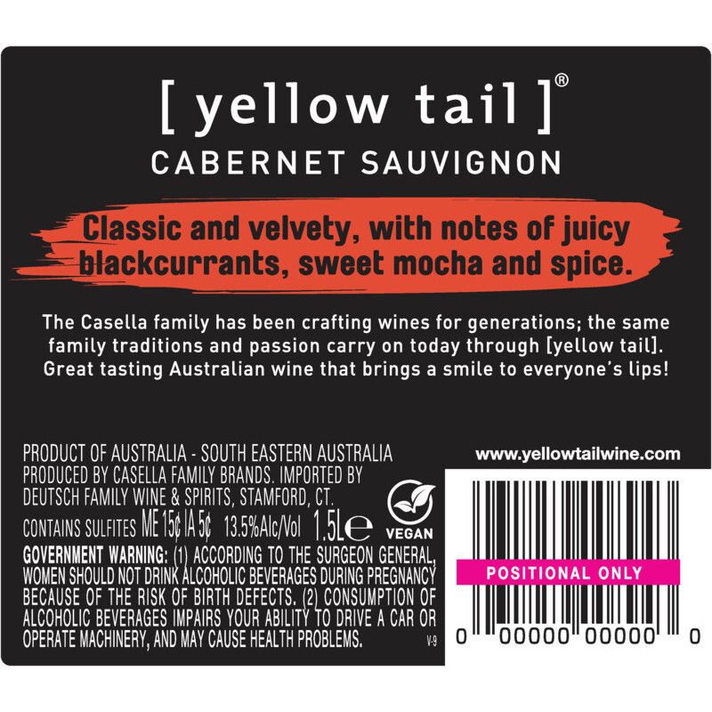 Yellow Tail Cabernet Sauvignon Red Wine - 1.5L Bottle, 5 of 7