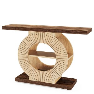 Resenkos Entryway Table, Console Sofa Table,39.3" Console Table, Elegant Wood Sofa Table Hallway Table Brown - 1 of 4