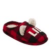 Dearfoams Kid's Buffalo Check Lil Bear Clog Slipper - 2 of 4