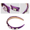 Unique Bargains Women's Bling Vintage Flowers Rhinestone Satin Wide Edge Headband 5.12"x1.18" 1pc - 3 of 4