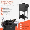 TASALON Lockable Metal Salon Trolley Cart with 2 Magnetic Bowls, Mobile Hair Stylist Station for Tools Storage - Black - 3 of 4