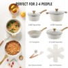 BRINJOY 10-Piece Ceramic Nonstick Cookware Set - Healthy Non-Toxic Induction Kitchen Set, Beige White - 2 of 4