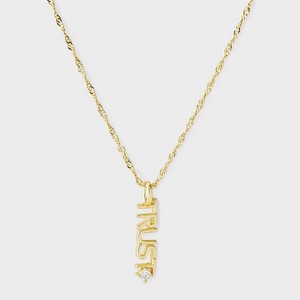 14k Gold Dipped Cubic Zirconia Vertical 