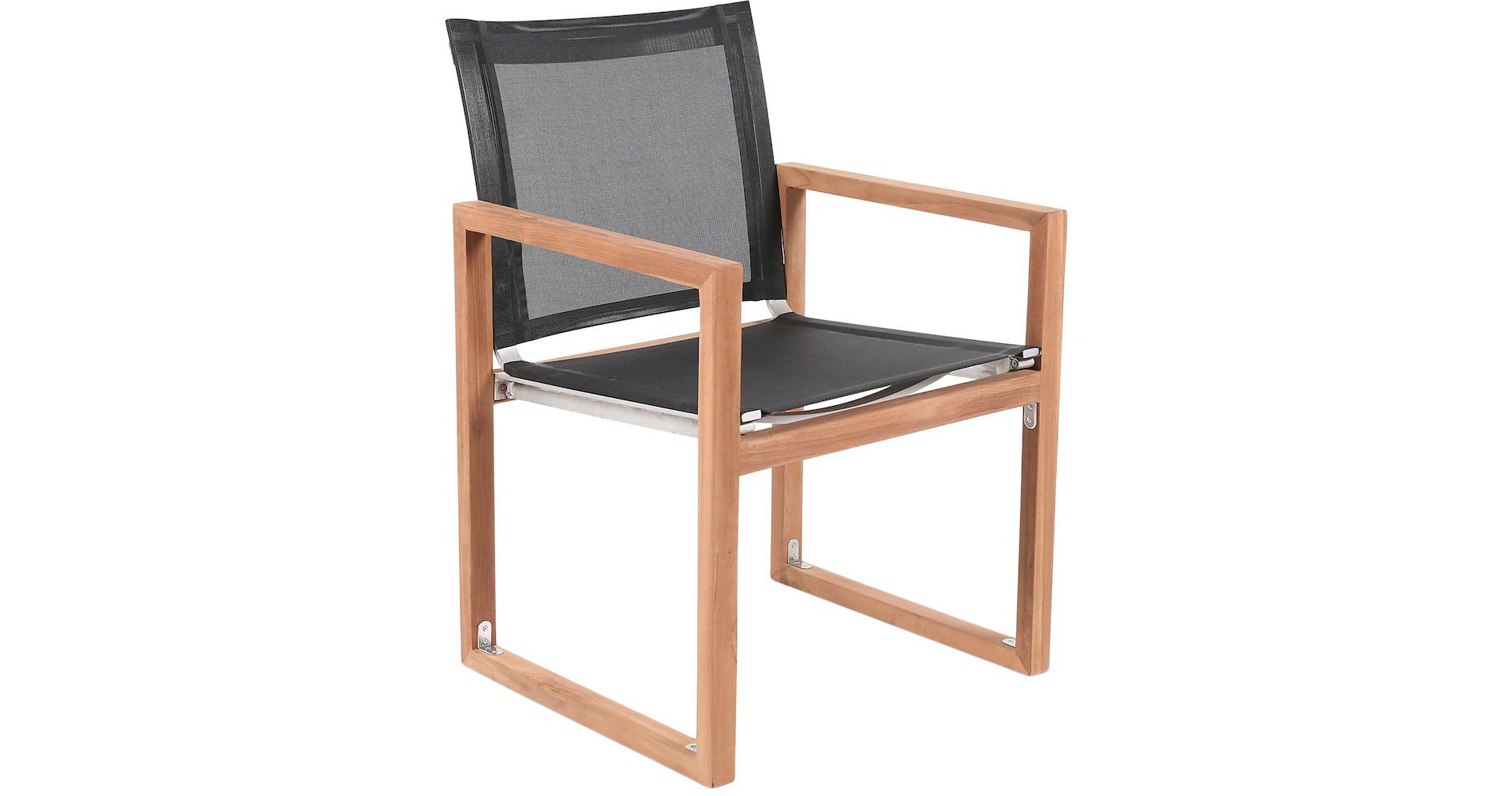 Meridian Furniture,Tulum Black Water Resistant Fabric Outdoor Patio Dining Arm Chair