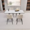 NicBex Extendable Dining Table Set for 4 Person,Modern 63 Inch Rectangle Kitchen Table with 4 Upholstered Side Chairs,Metal Legs - 2 of 4